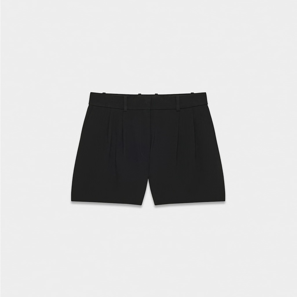 Babaton Black Pleated Mini Shorts